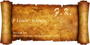 Ficsór Kinga névjegykártya